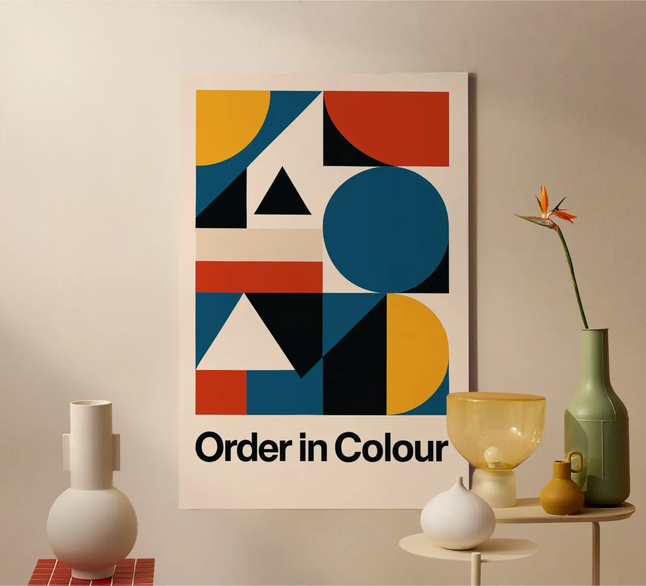 Order in Colour - Bauhausstil tela con Cornice a cassetta da Studio M