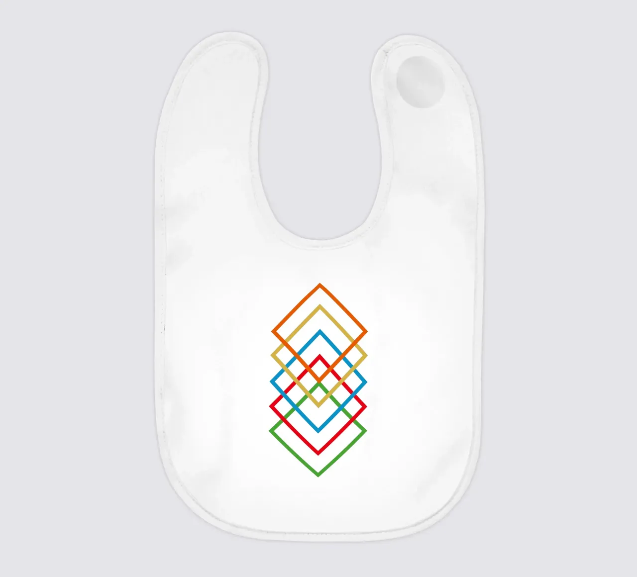 Interlink baby bib by Rose Beck Art