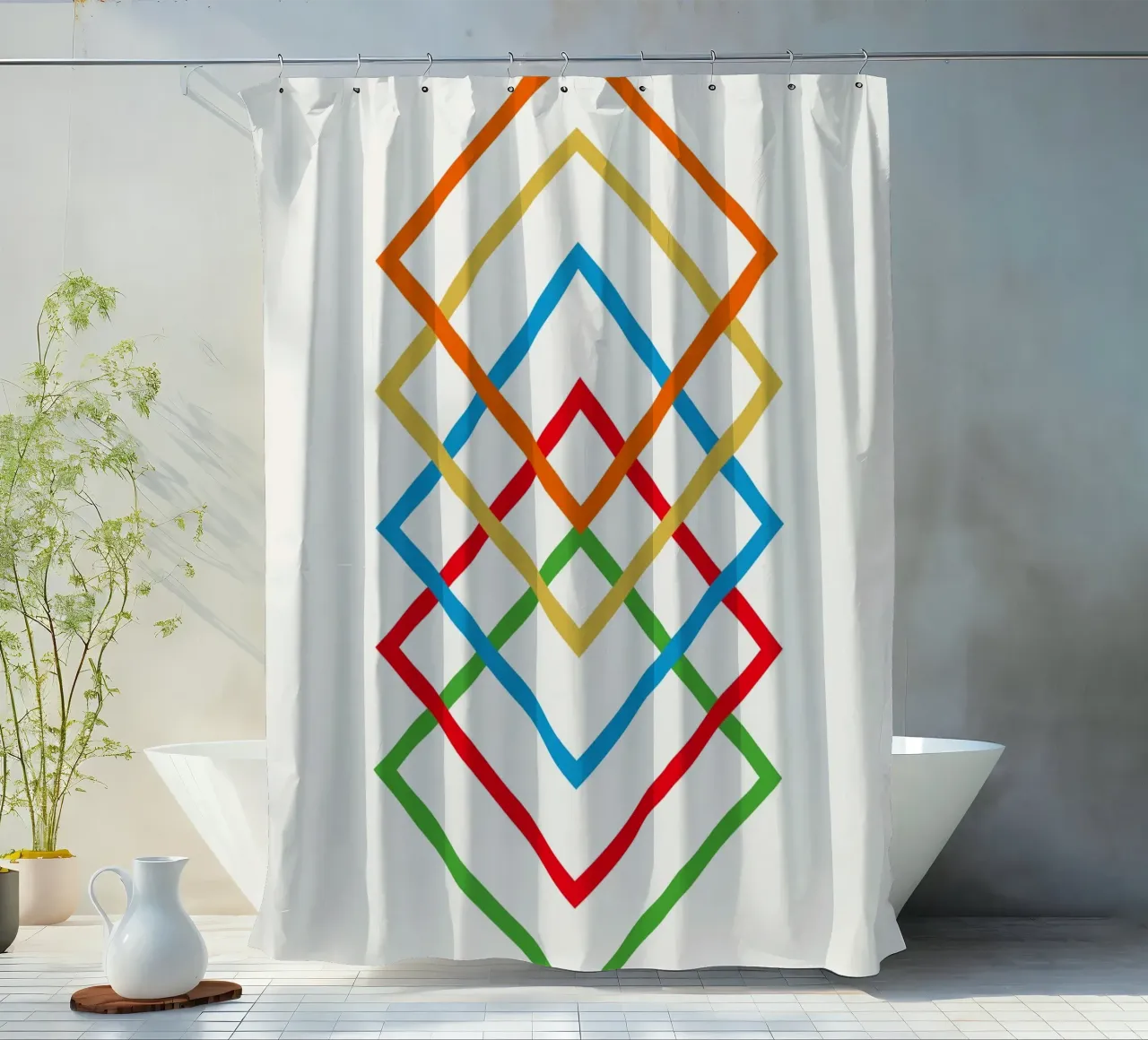 Interlink douchegordijn van Rose Beck Art