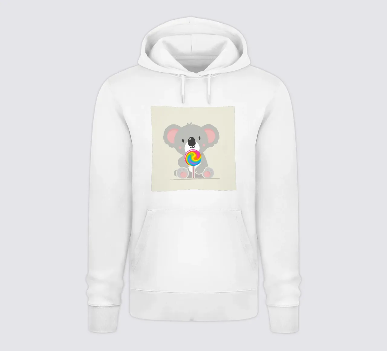 Piccolo koala allegro con un lecca-lecca colorato felpa con cappuccio da namosh