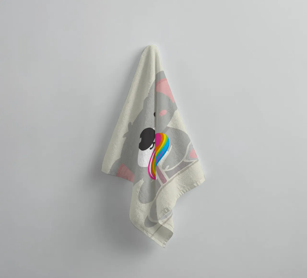 Piccolo koala allegro con un lecca-lecca colorato asciugamano da bagno da namosh