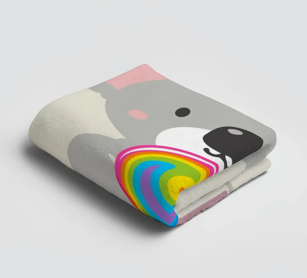 Piccolo koala allegro con un lecca-lecca colorato asciugamano da bagno da namosh