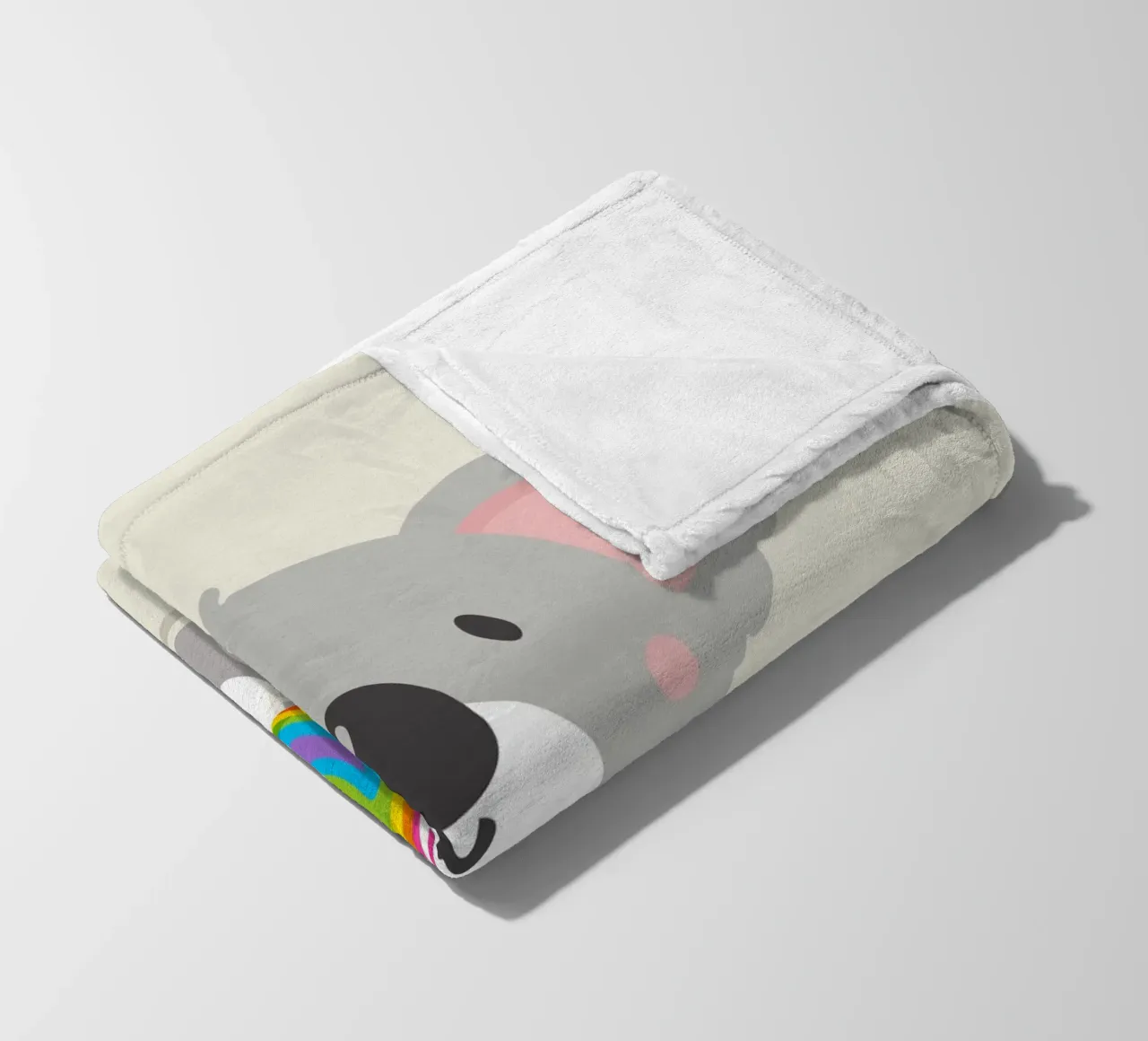 Piccolo koala allegro con un lecca-lecca colorato coperta in pile da namosh