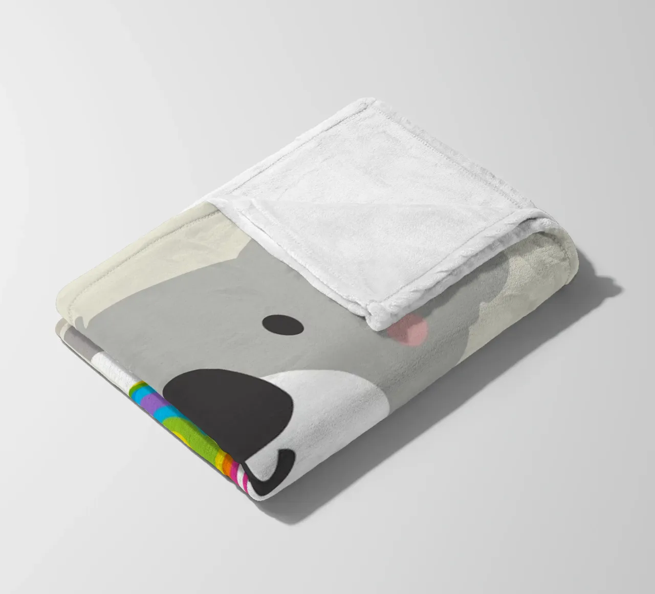 Piccolo koala allegro con un lecca-lecca colorato coperta in pile da namosh