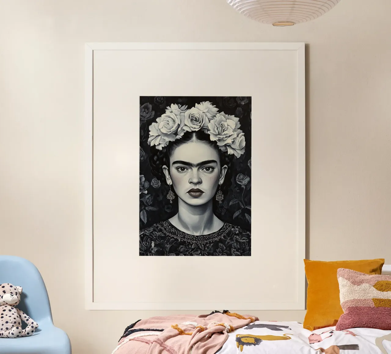 Frida Kahlo - I frutti del coraggio poster con telaio in alluminio da Fantasias Florales