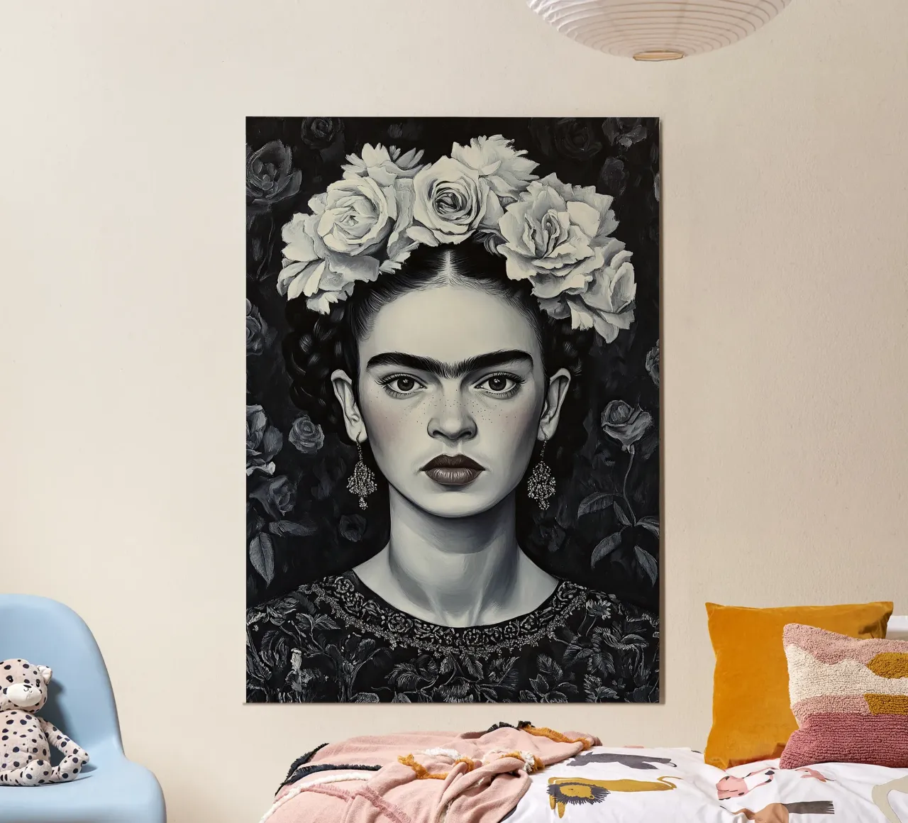 Frida Kahlo - I frutti del coraggio poster con telaio in alluminio da Fantasias Florales