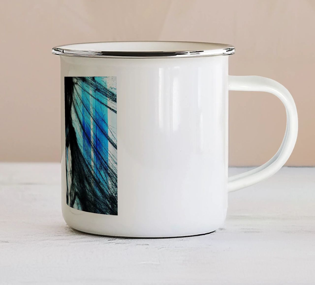 Web nero tazza in smalto da Massimo Frascogna