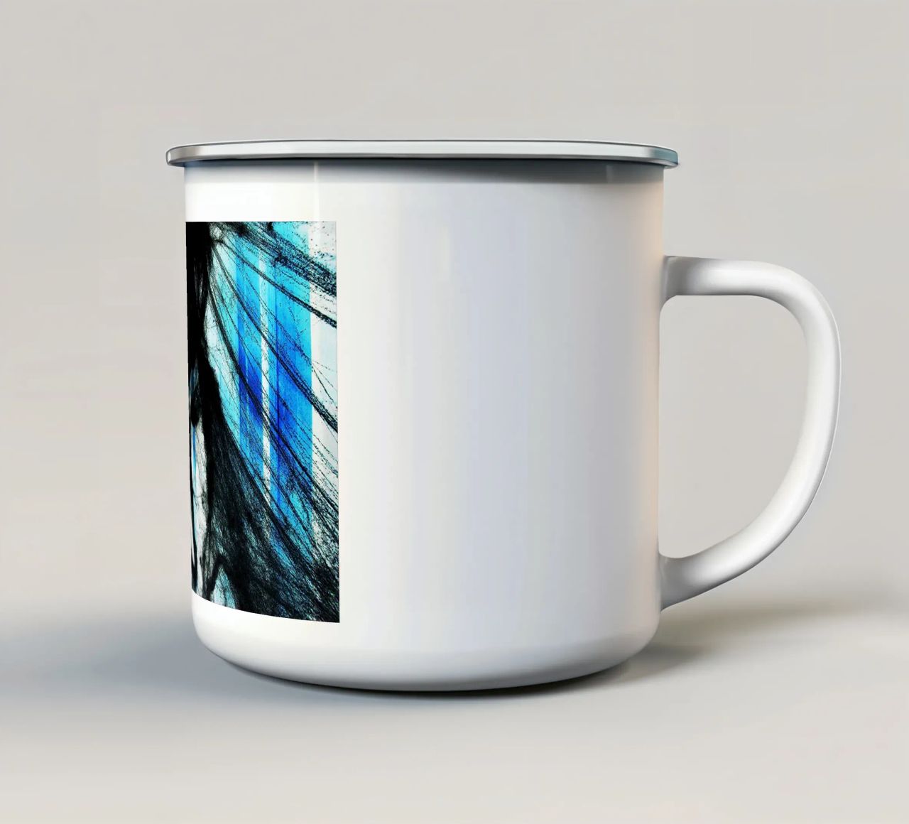 Web nero tazza in smalto da Massimo Frascogna