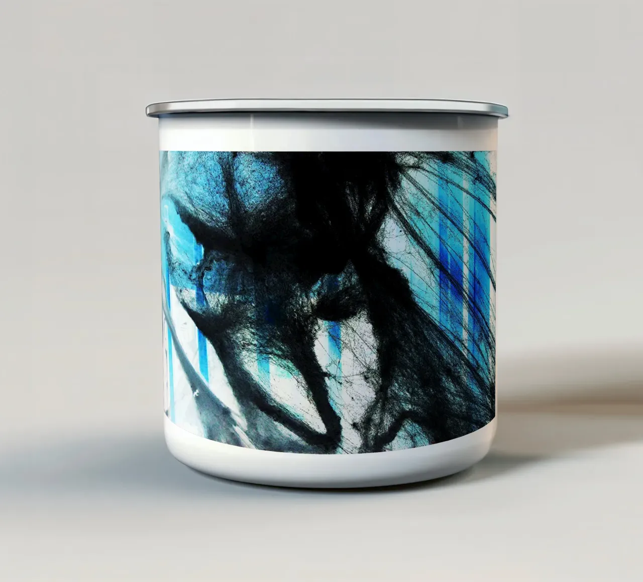 Web negra taza de esmalte de Massimo Frascogna
