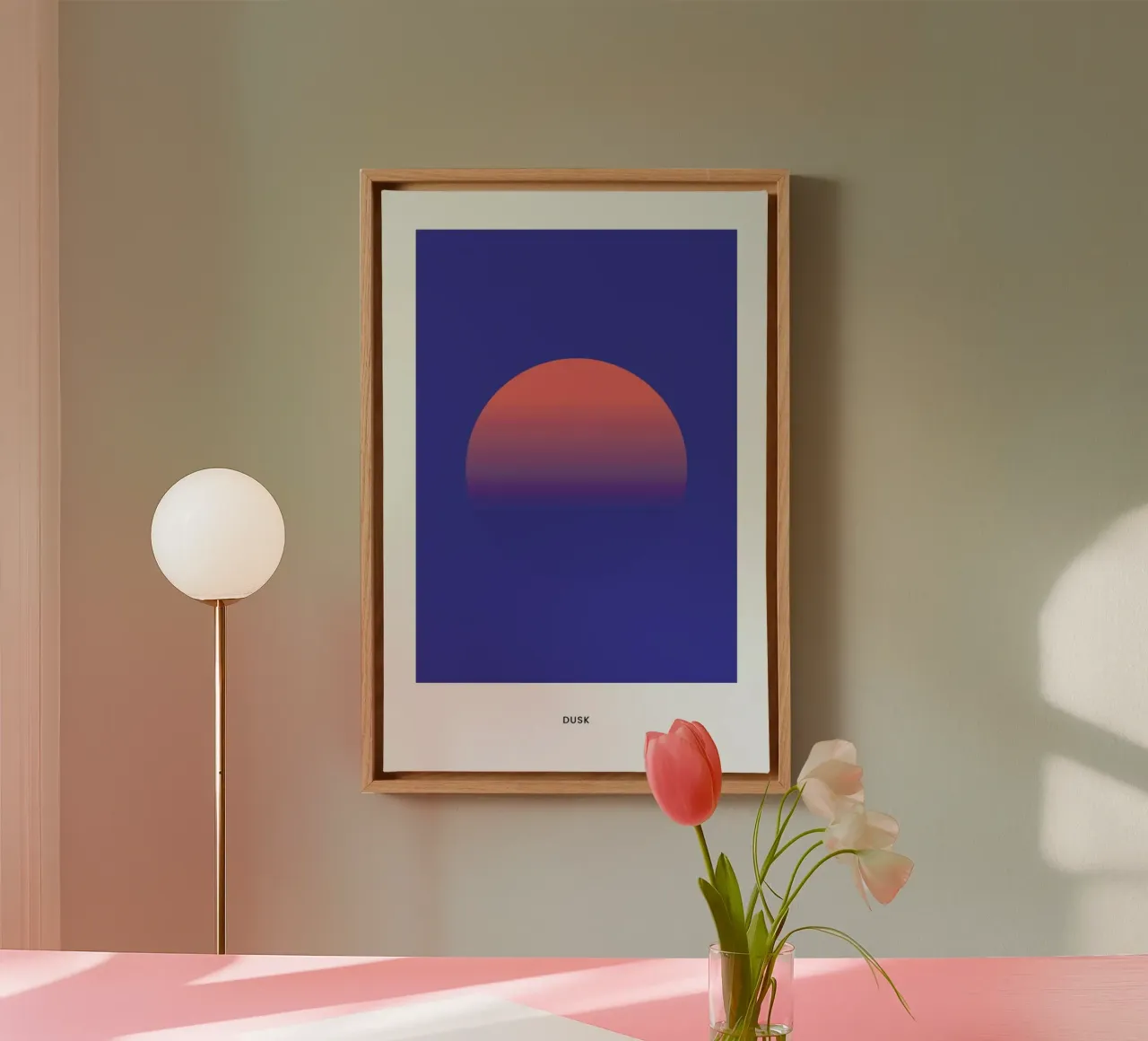 Dusk #6 canvas met Baklijst van daylight design studio