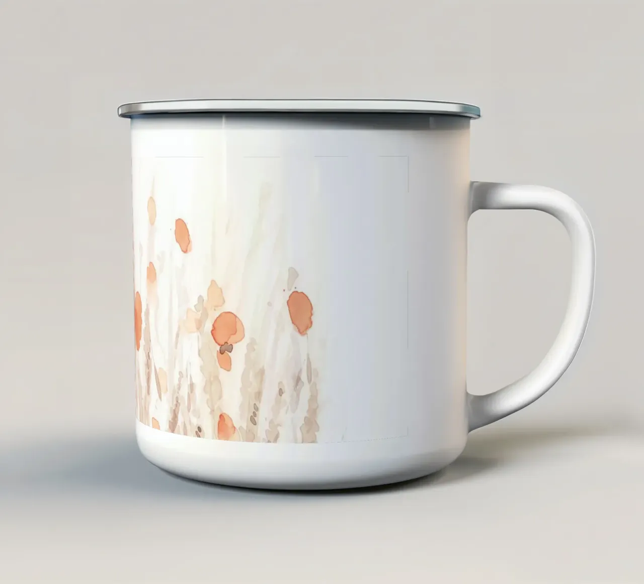 Papaveri arancioni acquerellati tazza in smalto da NouveauPrints