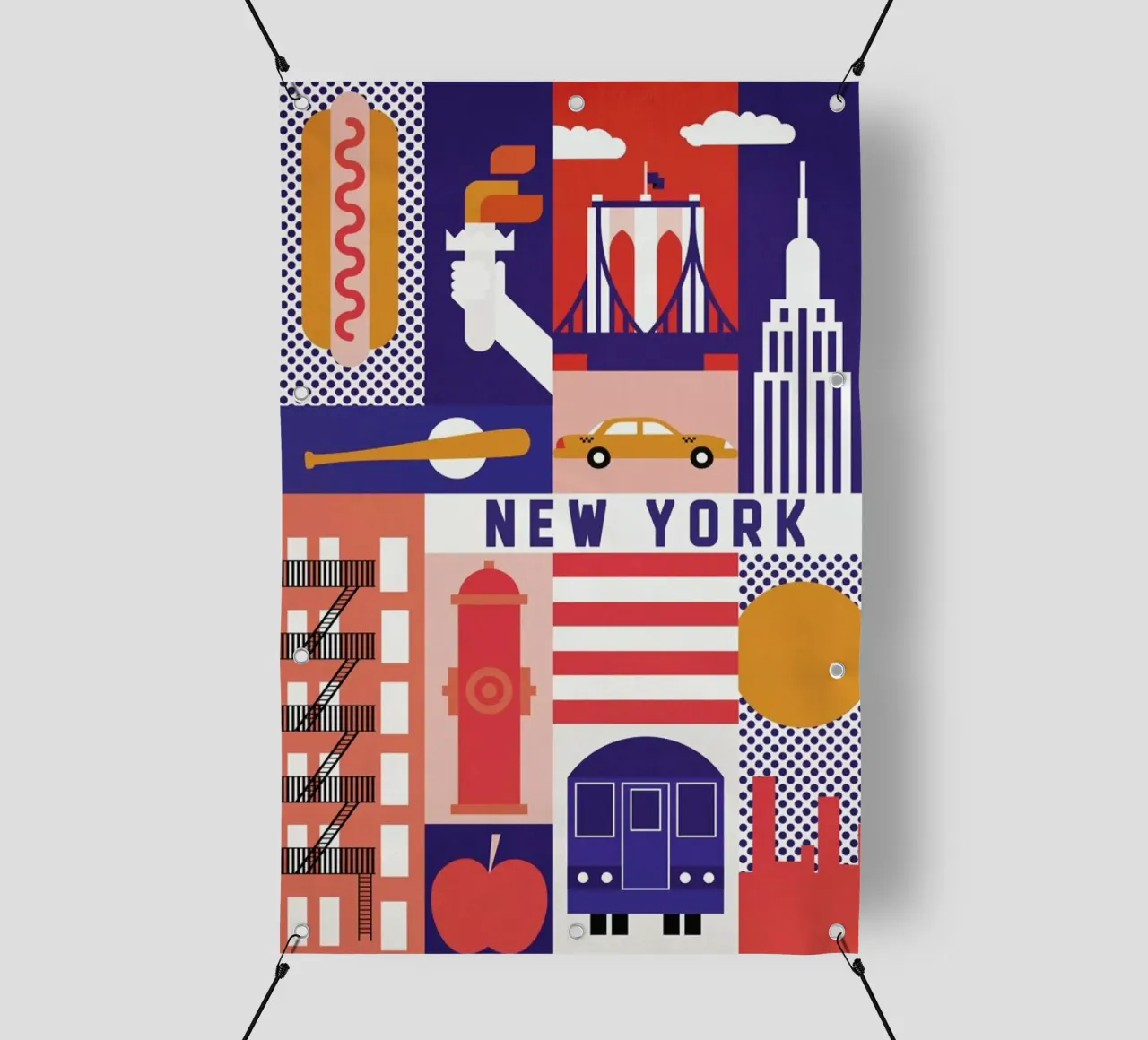Iconic New York telo in pvc da The Cartography Collection