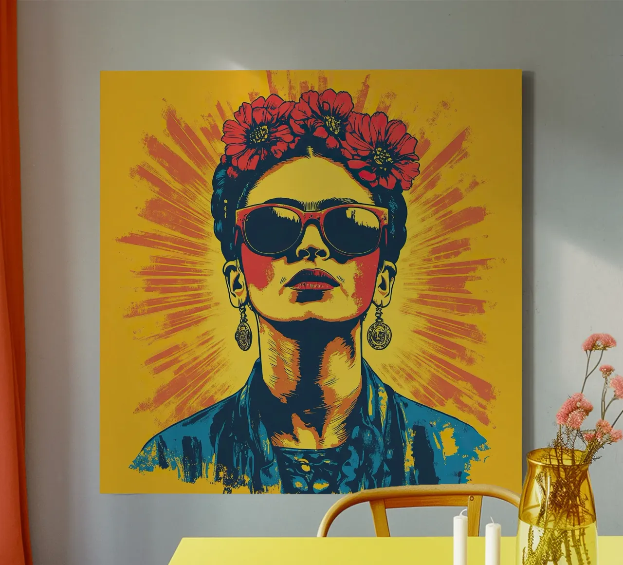 Frida Kahlo - Unbroken tela con Cornice a cassetta da Fantasias Florales