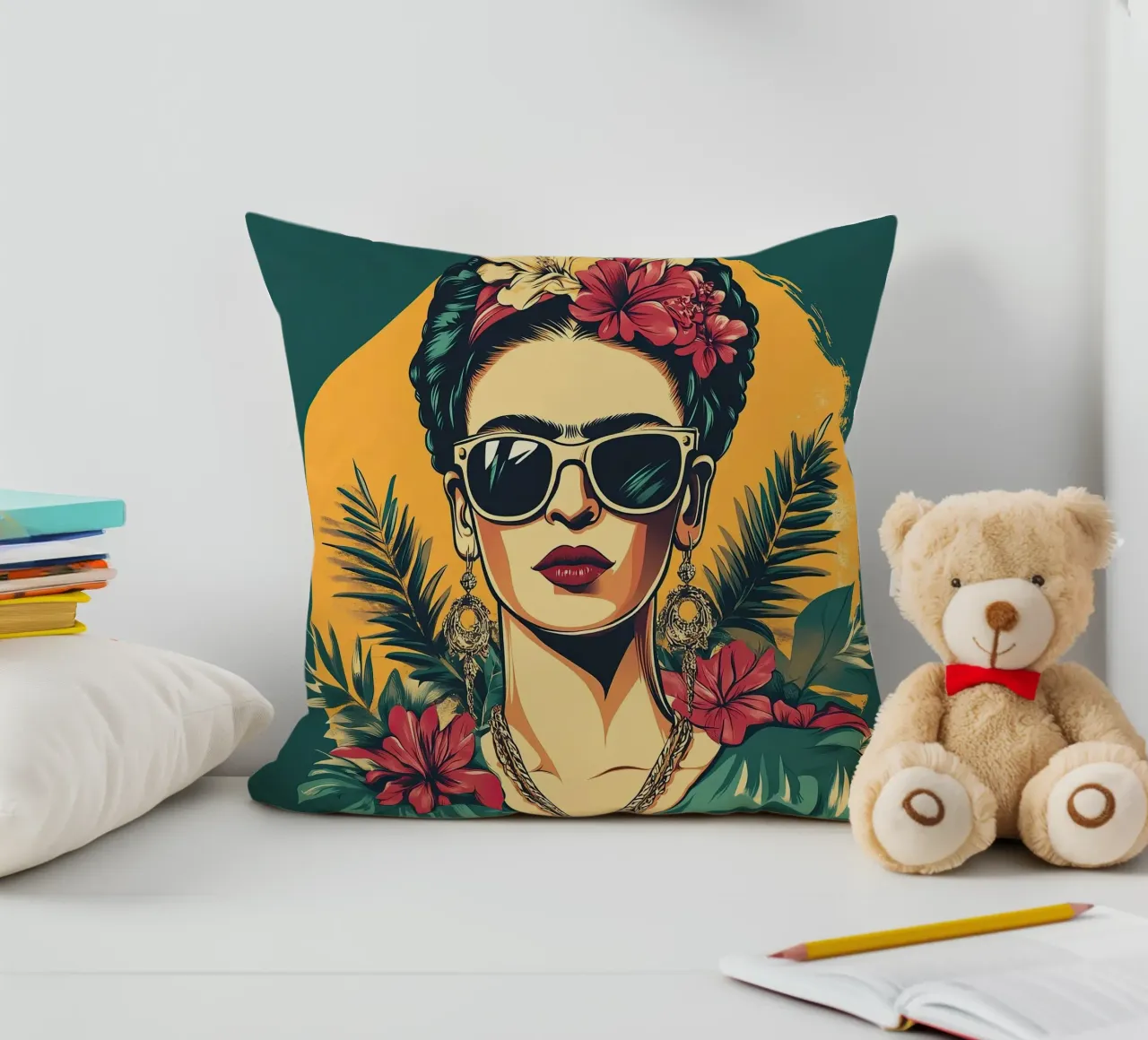Frida Kahlo - Abbracciare l'autenticità cuscino da Fantasias Florales