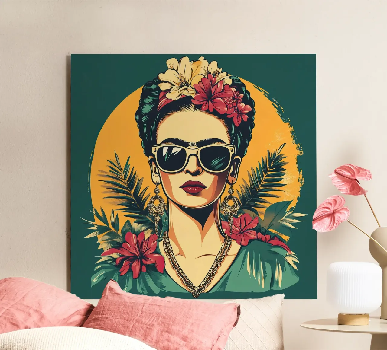 Frida Kahlo - Abbracciare l'autenticità alluminio dibond da Fantasias Florales