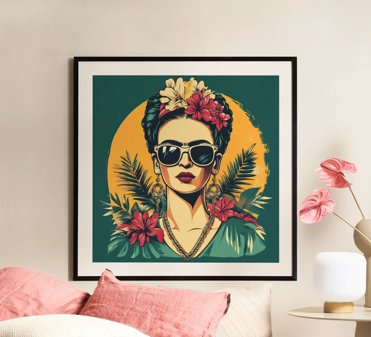 Frida Kahlo - Abbracciare l'autenticità poster da Fantasias Florales