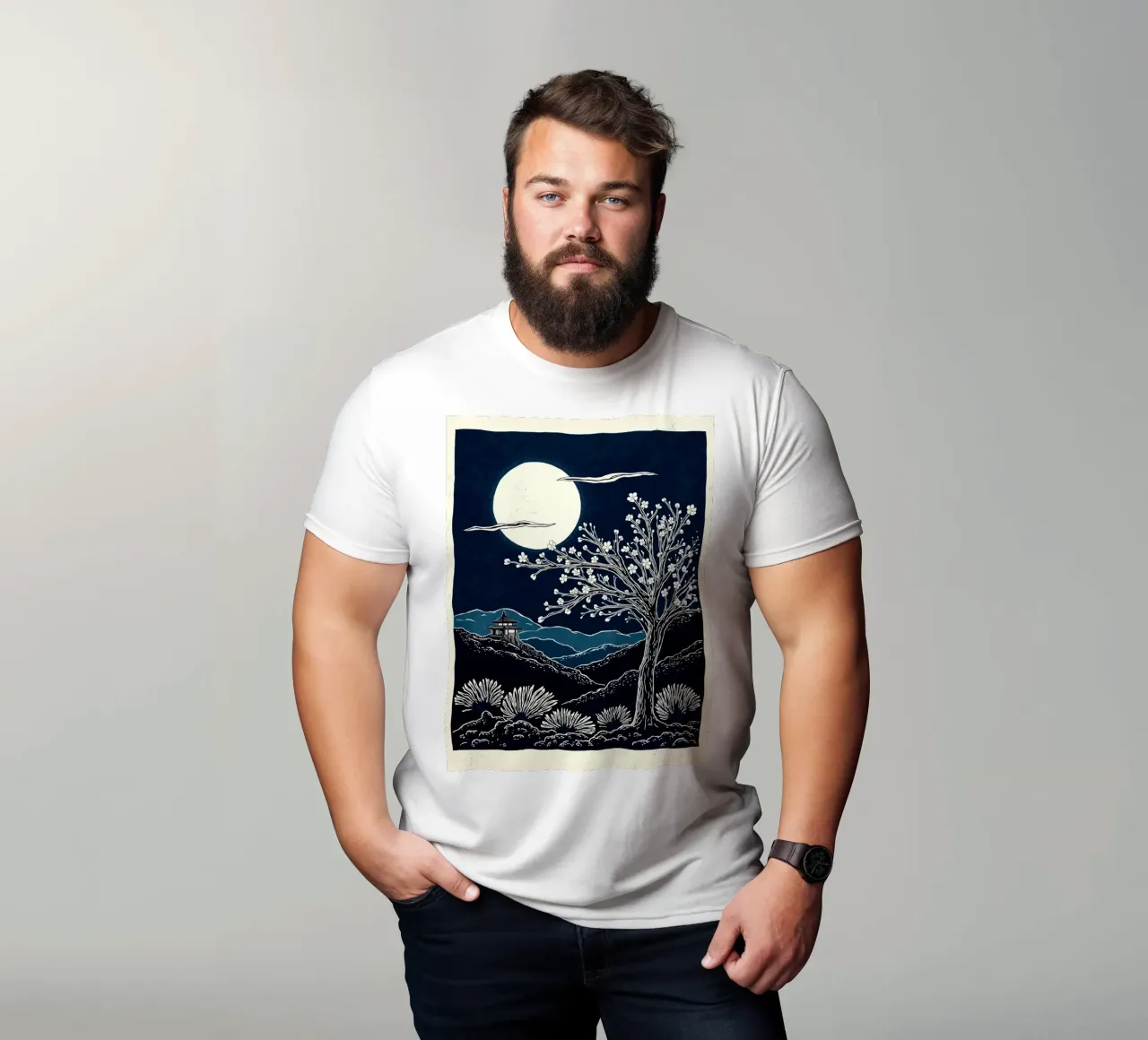 Moon Over Kyoto t-shirt da Indigo Rain