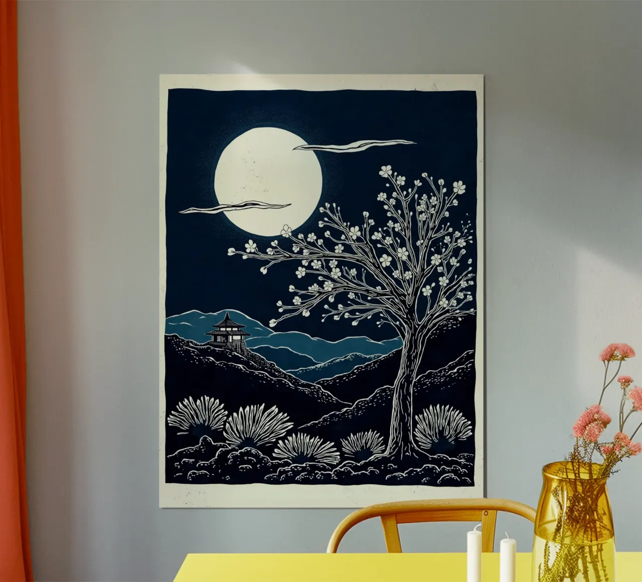 Moon Over Kyoto carta hahnemühle da Indigo Rain