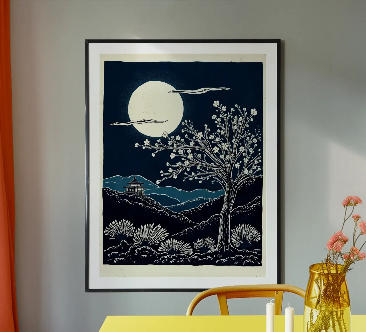 Moon Over Kyoto carta hahnemühle da Indigo Rain