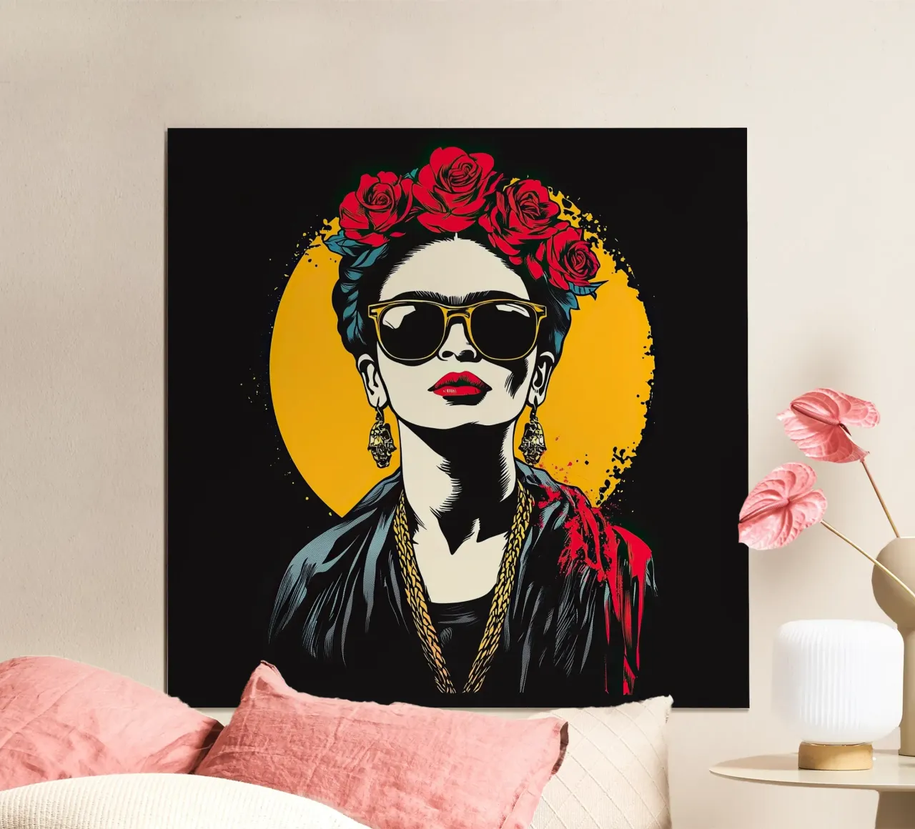 Frida Kahlo - I colori della mia anima poster con telaio in plastica da Fantasias Florales