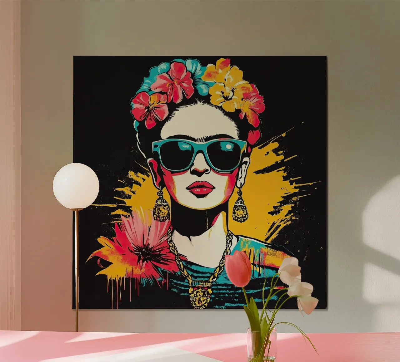Frida Kahlo poster con telaio in legno da Fantasias Florales