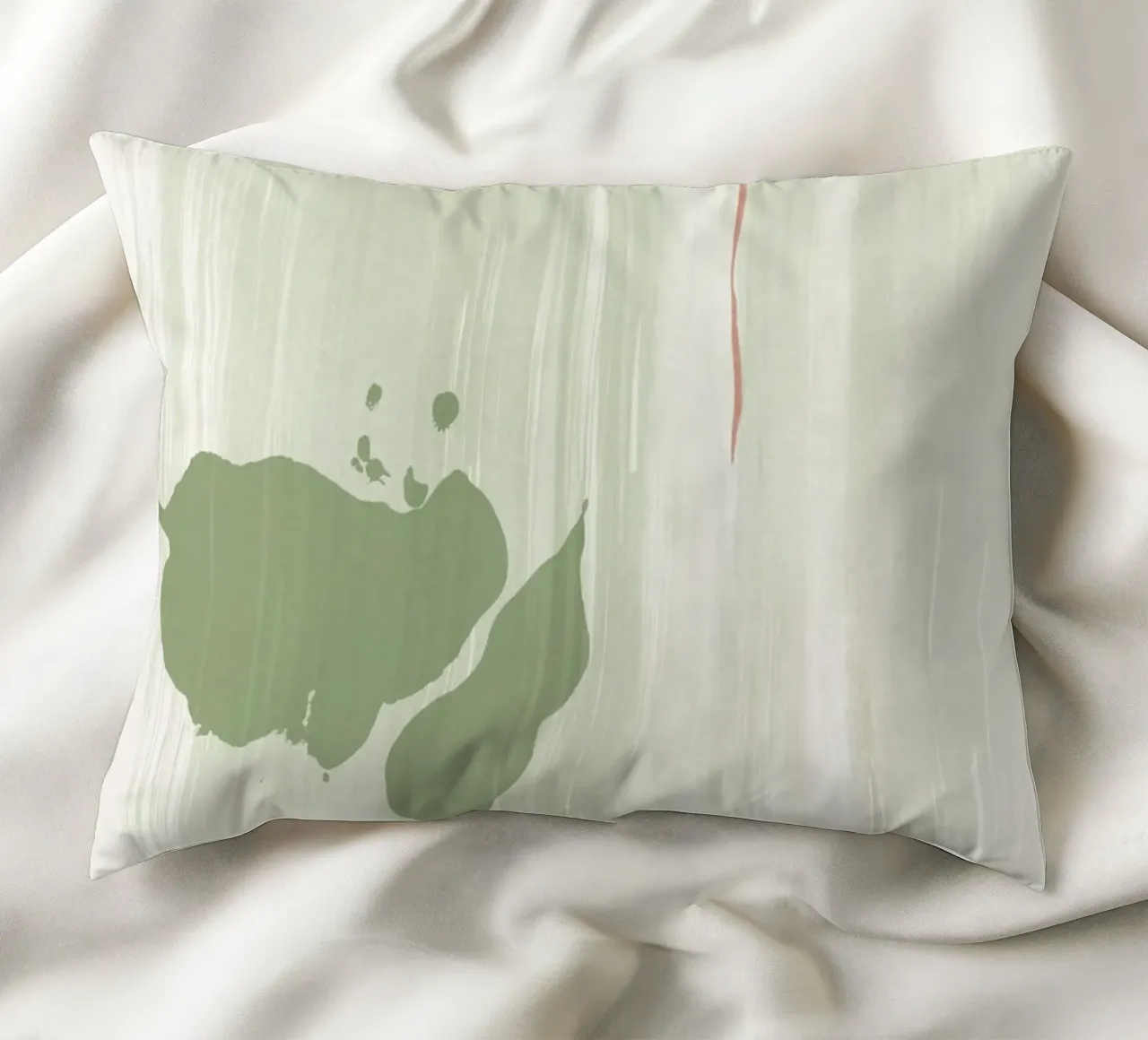 Abstraction douce vert olive coussin de NouveauPrints