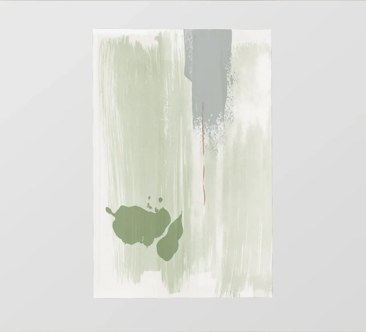 Abstraction douce vert olive bâche pvc de NouveauPrints