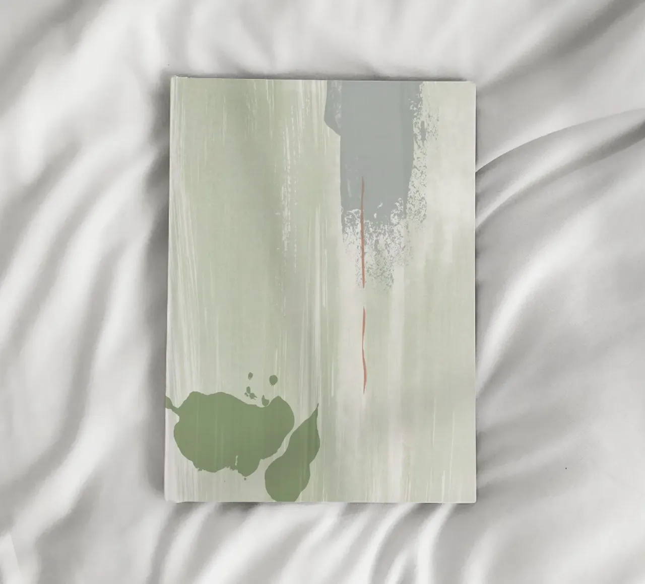 Abstraction douce vert olive carnet de notes de NouveauPrints