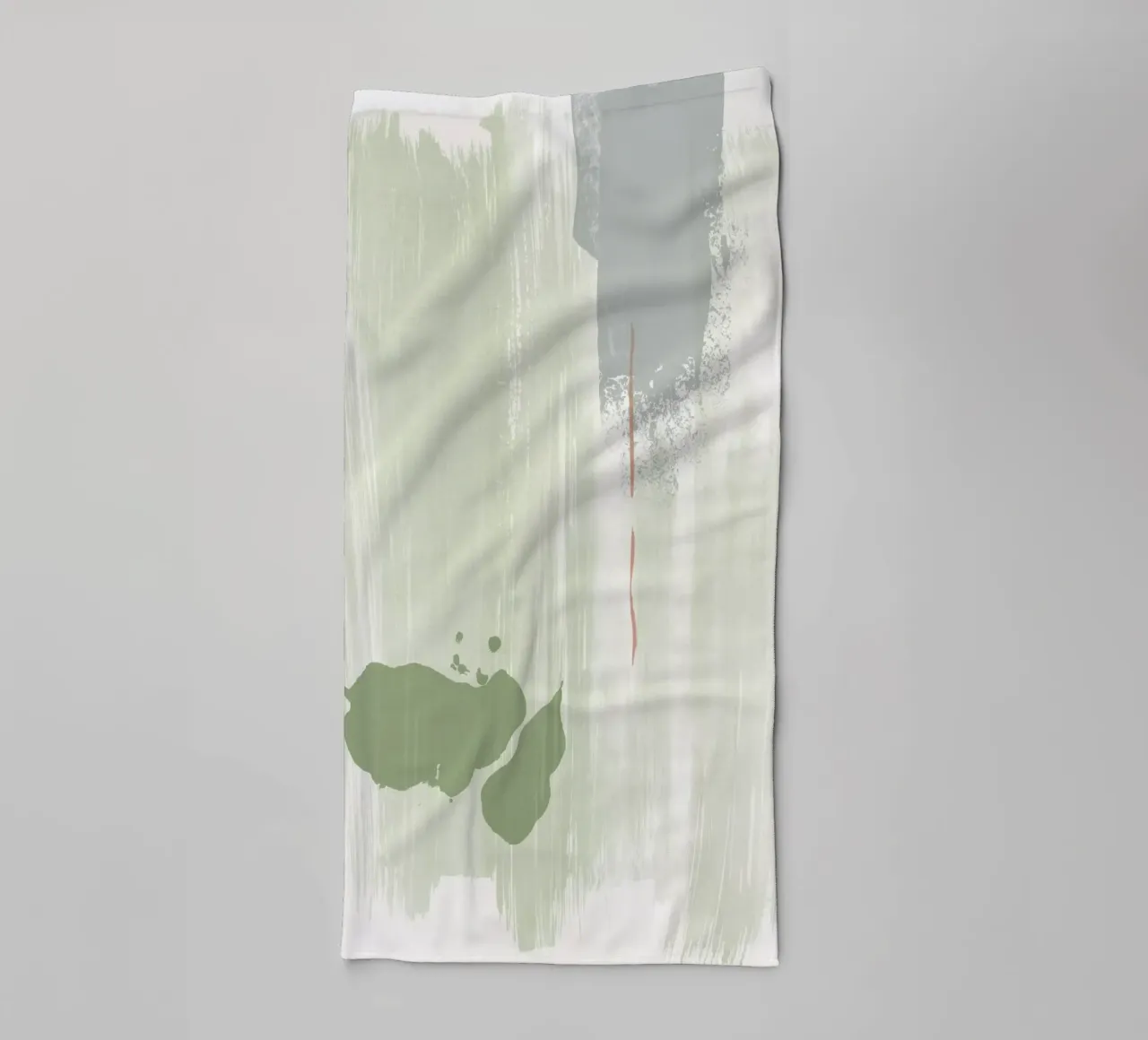 Abstraction douce vert olive serviette de bain de NouveauPrints