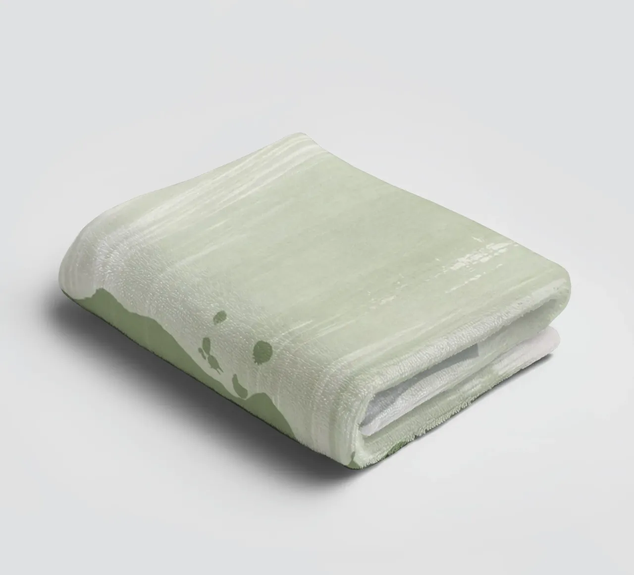 Abstraction douce vert olive serviette de bain de NouveauPrints