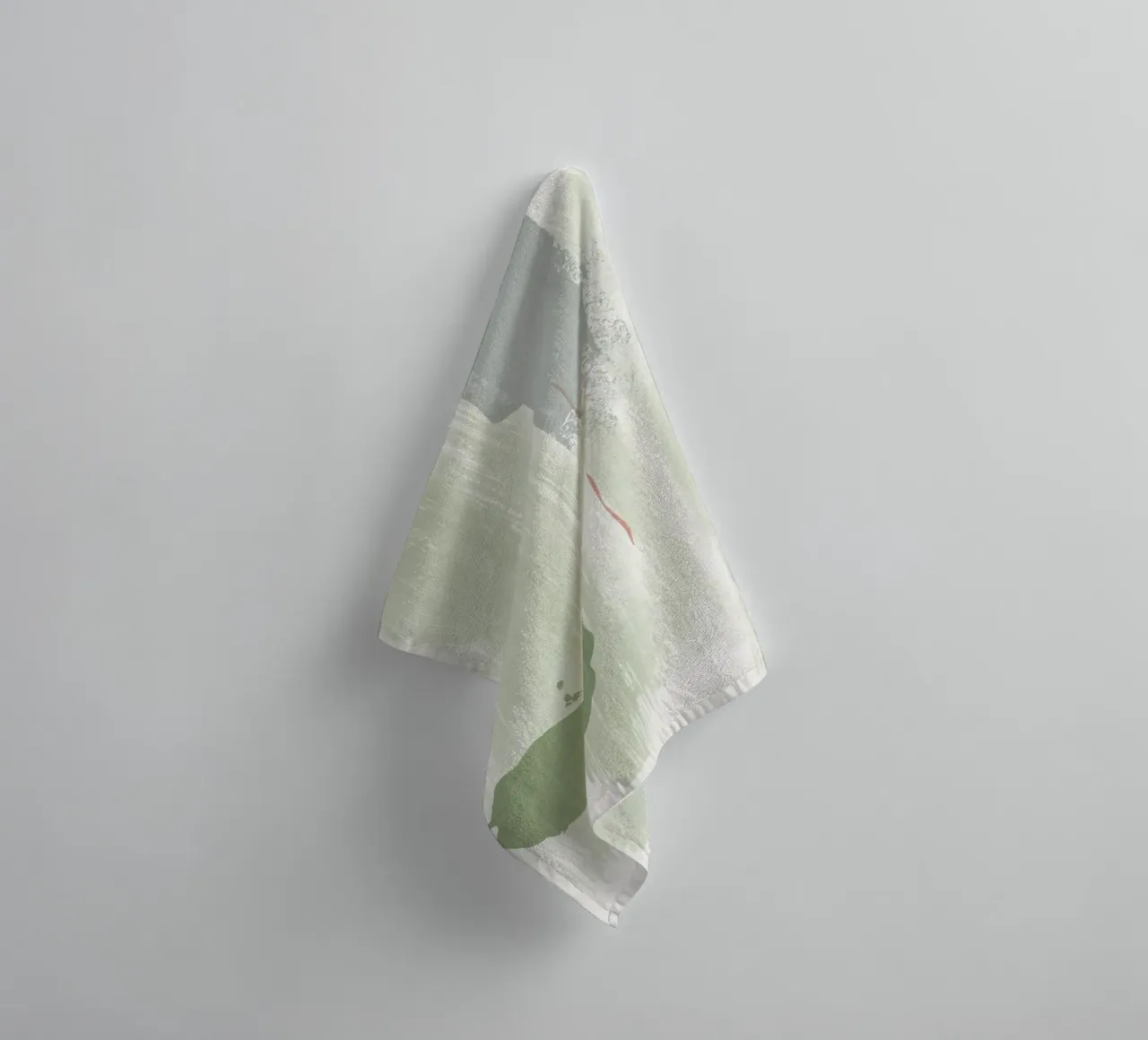 Abstraction douce vert olive serviette de bain de NouveauPrints