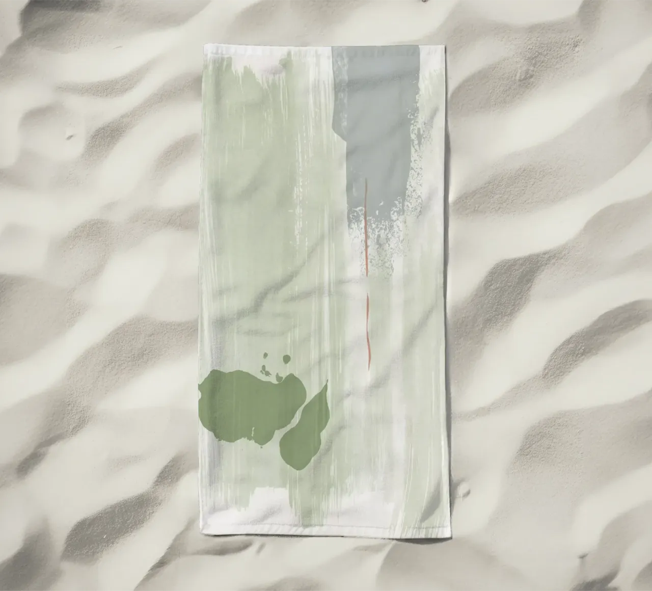 Abstraction douce vert olive serviette de plage de NouveauPrints