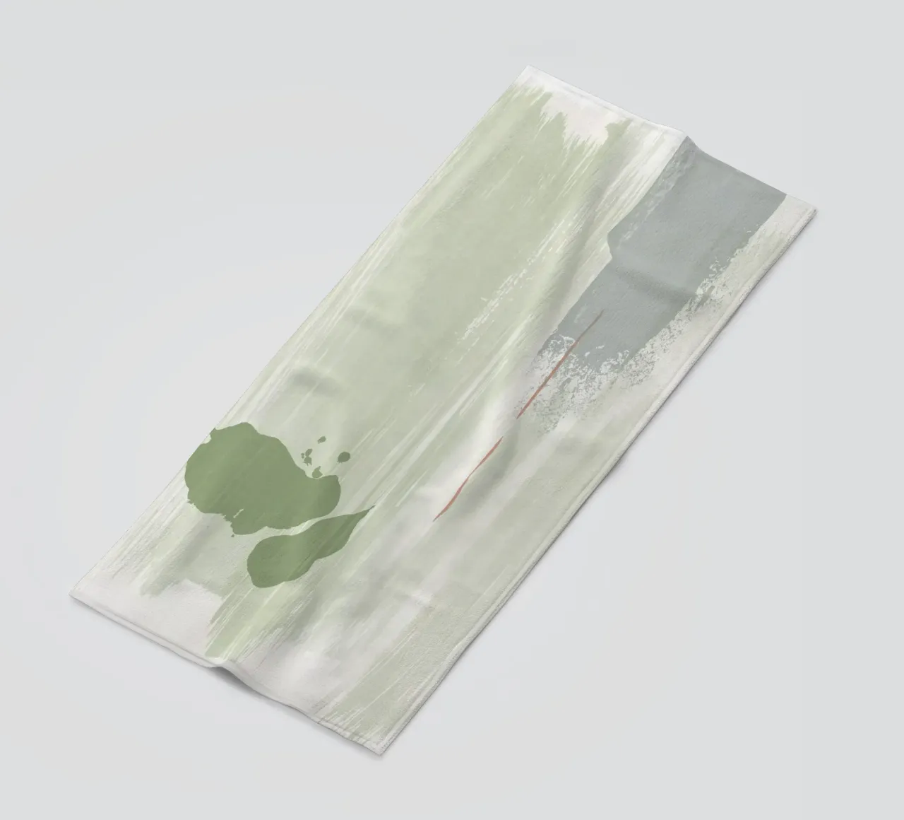 Abstraction douce vert olive serviette de plage de NouveauPrints