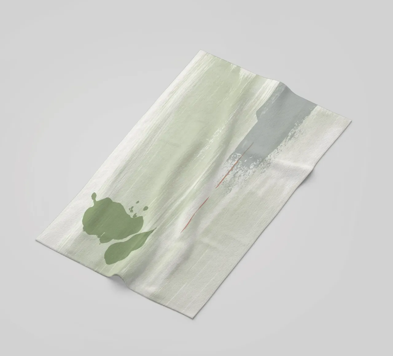 Abstraction douce vert olive serviette de plage de NouveauPrints