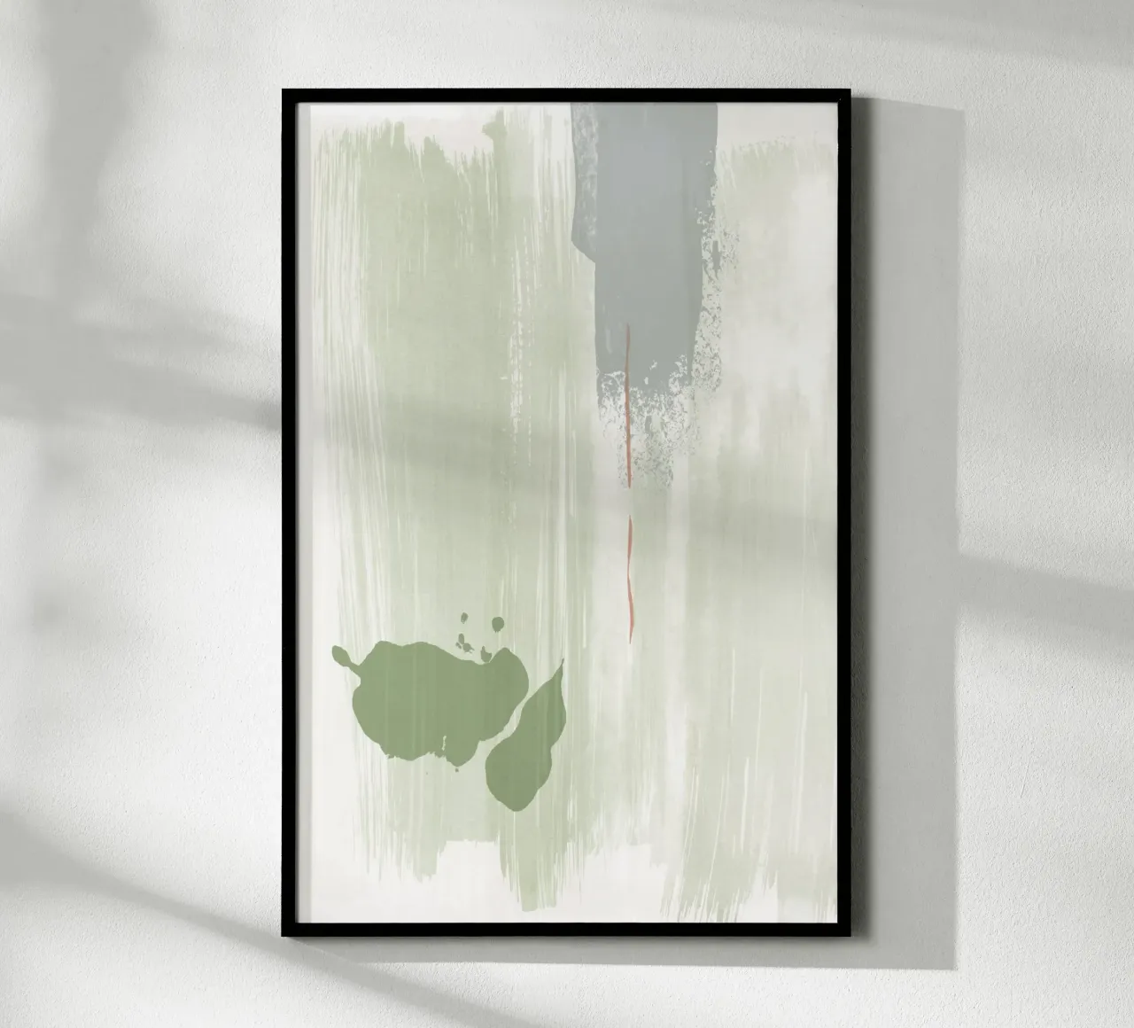 Abstraction douce vert olive hahnemühle de NouveauPrints