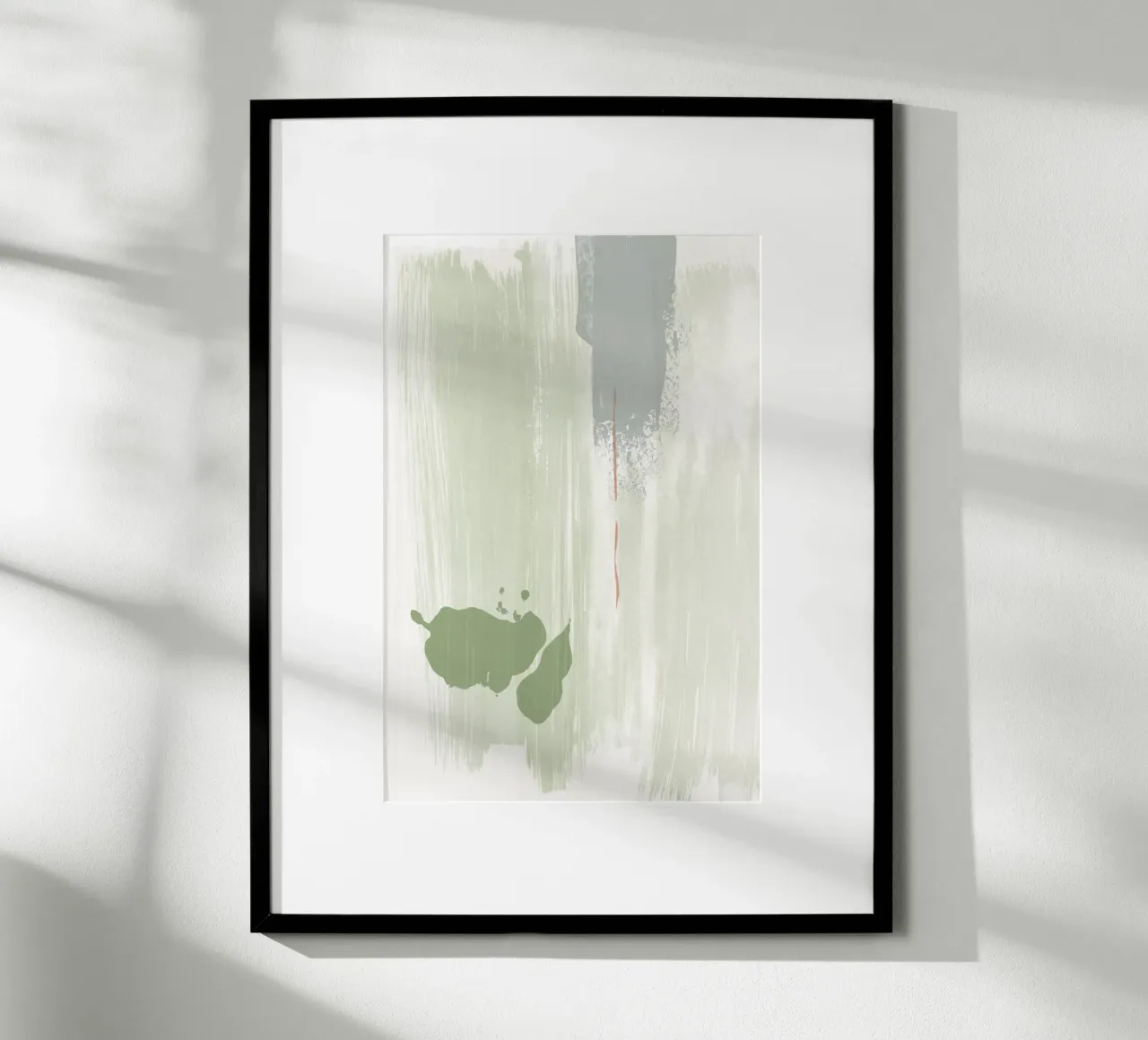 Abstraction douce vert olive hahnemühle de NouveauPrints
