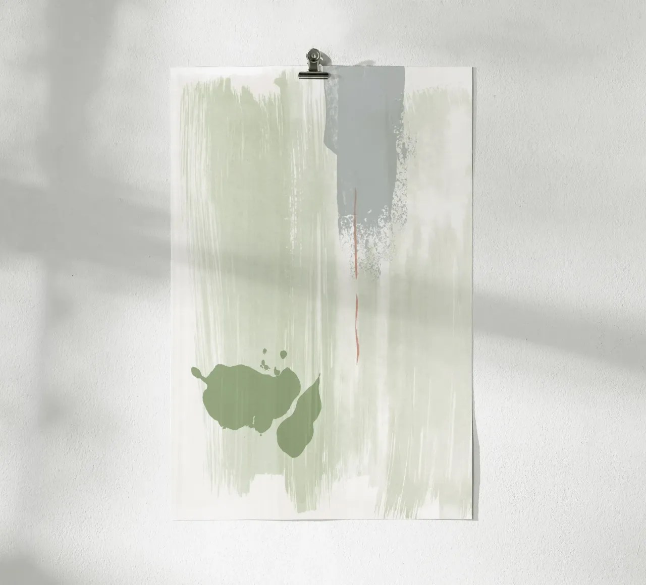 Abstraction douce vert olive hahnemühle de NouveauPrints