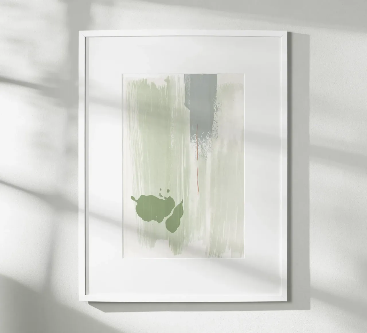 Abstraction douce vert olive hahnemühle de NouveauPrints