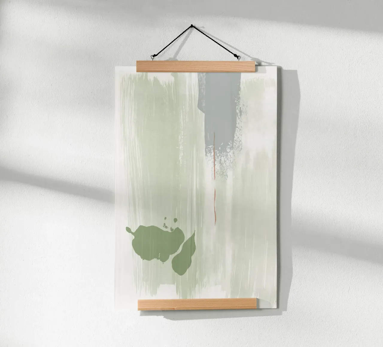 Abstraction douce vert olive hahnemühle de NouveauPrints