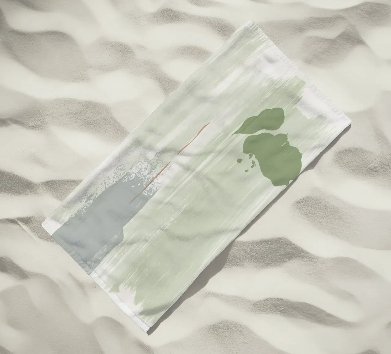 Abstraction douce vert olive serviette de plage de NouveauPrints