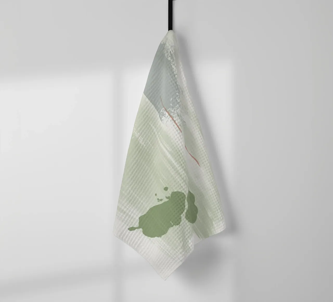 Abstraction douce vert olive torchon de NouveauPrints