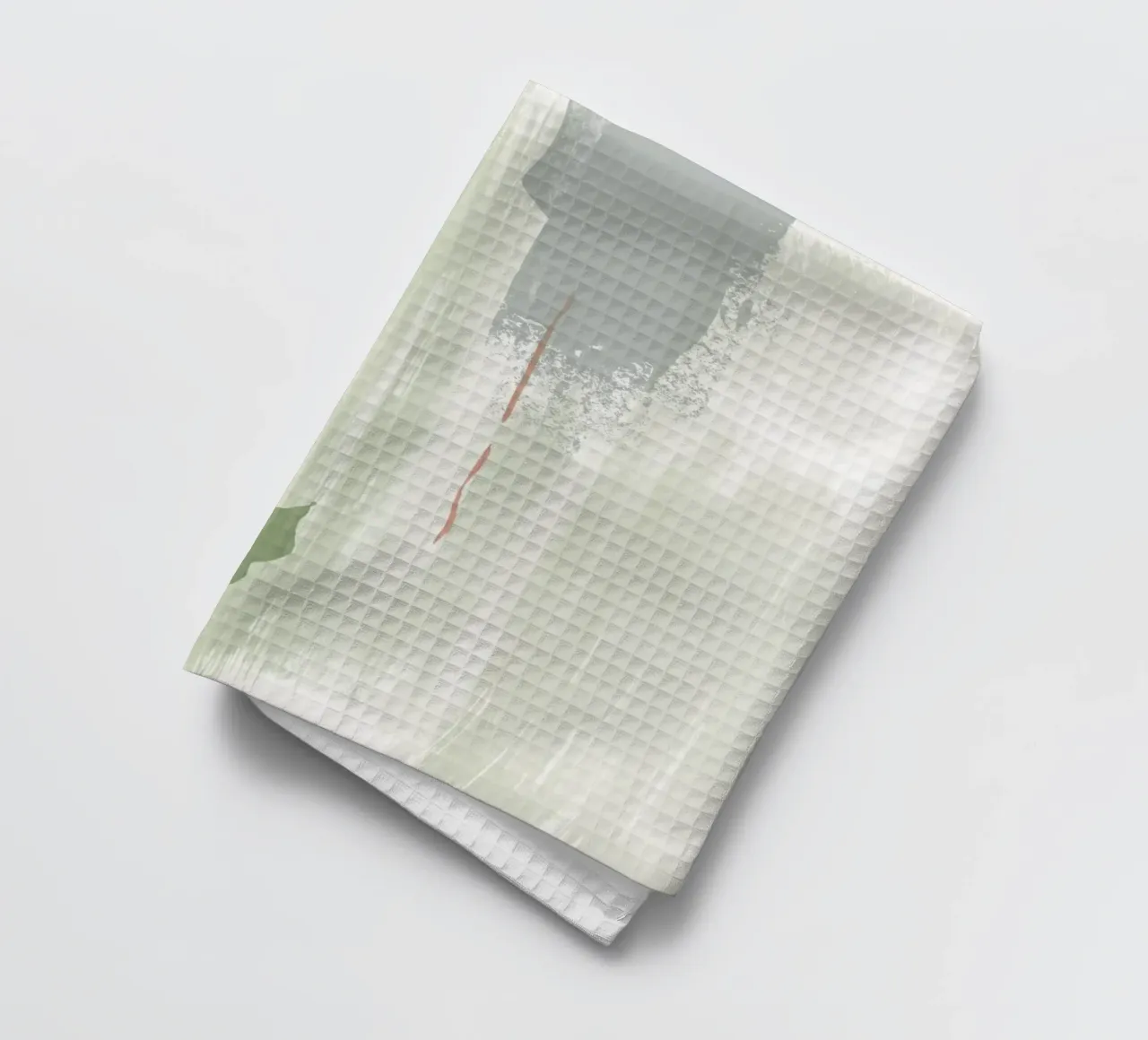 Abstraction douce vert olive torchon de NouveauPrints