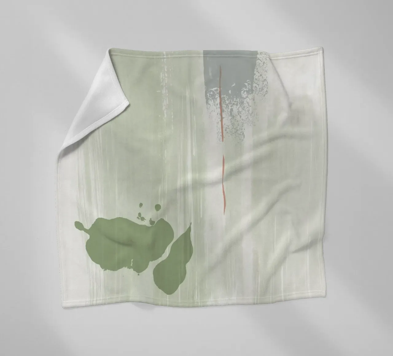 Abstraction douce vert olive plaid polaire de NouveauPrints