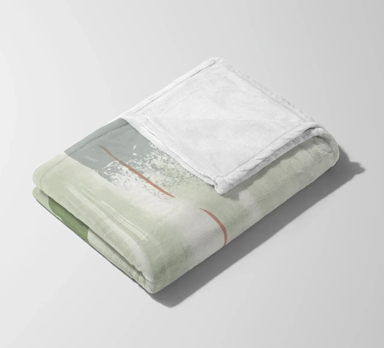Abstraction douce vert olive plaid polaire de NouveauPrints