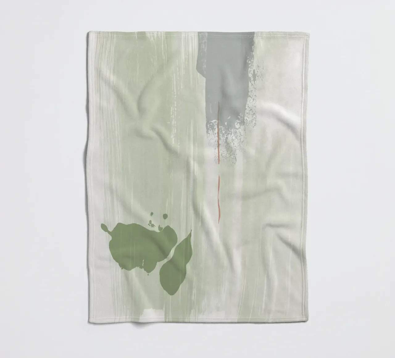 Abstraction douce vert olive plaid polaire de NouveauPrints