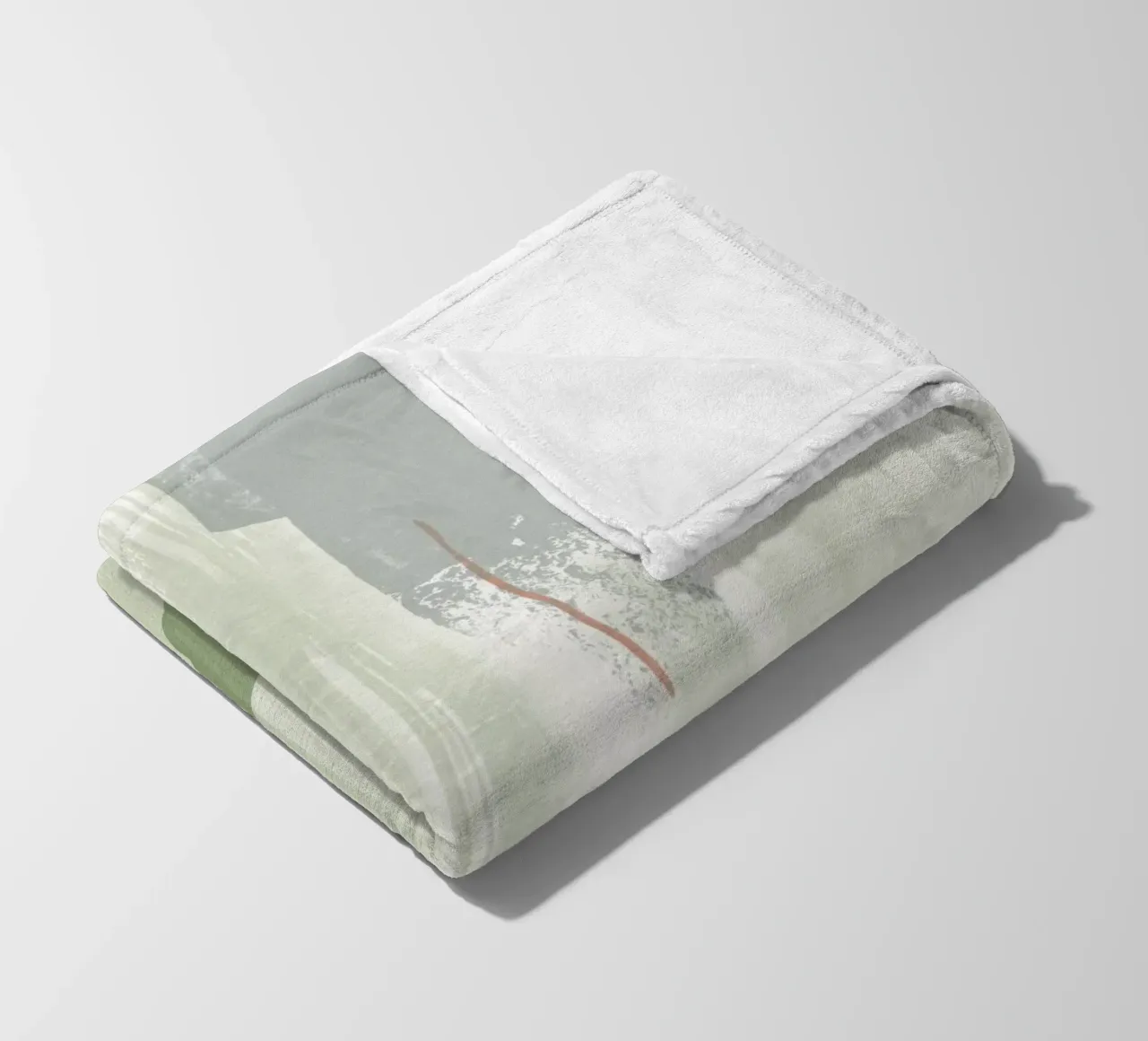 Abstraction douce vert olive plaid polaire de NouveauPrints