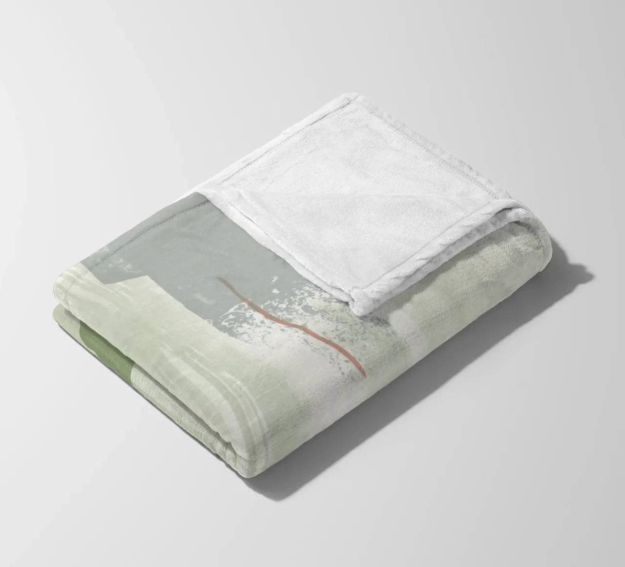 Abstraction douce vert olive plaid polaire de NouveauPrints