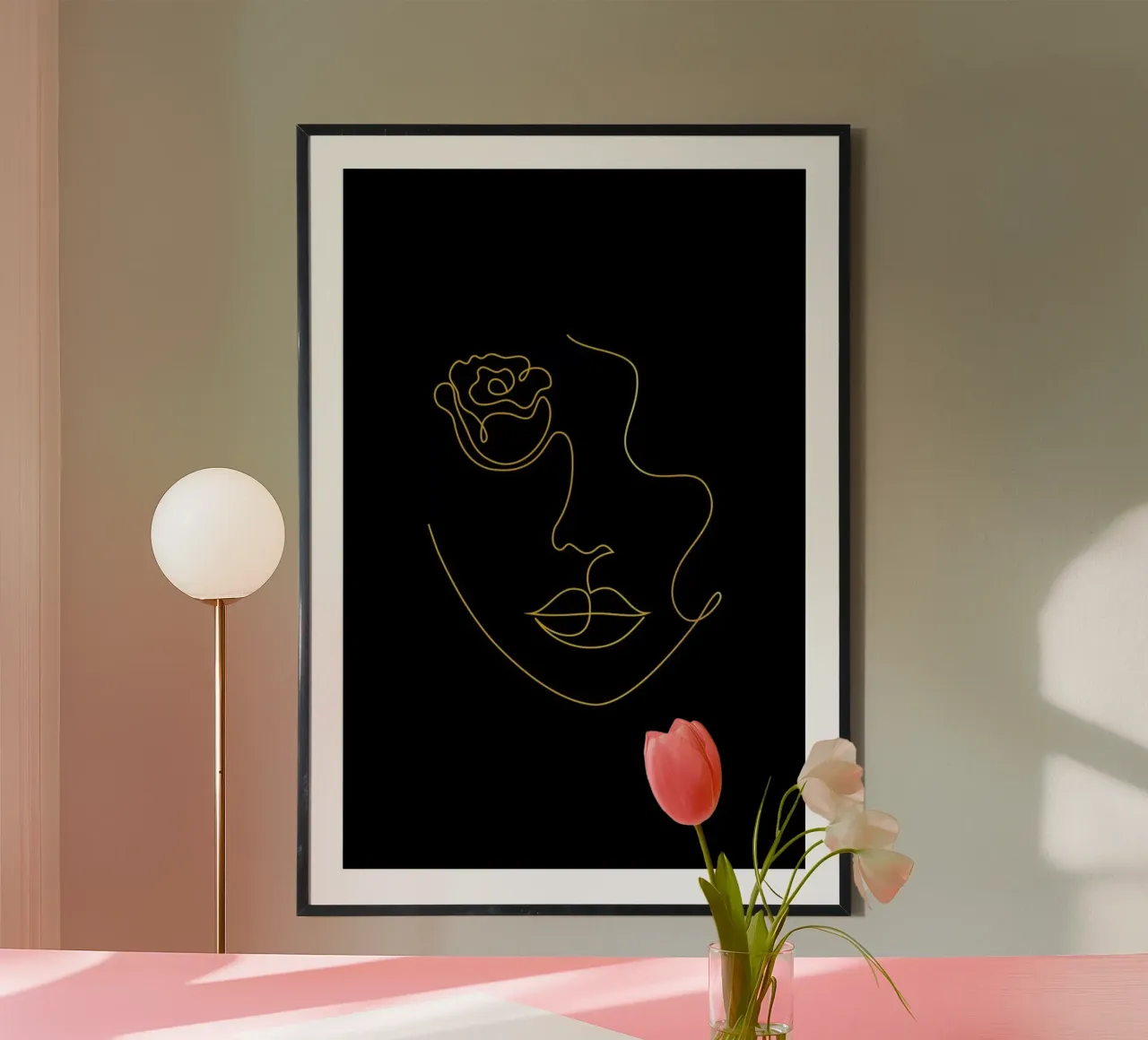 Gold Petal poster con telaio in legno da Pure