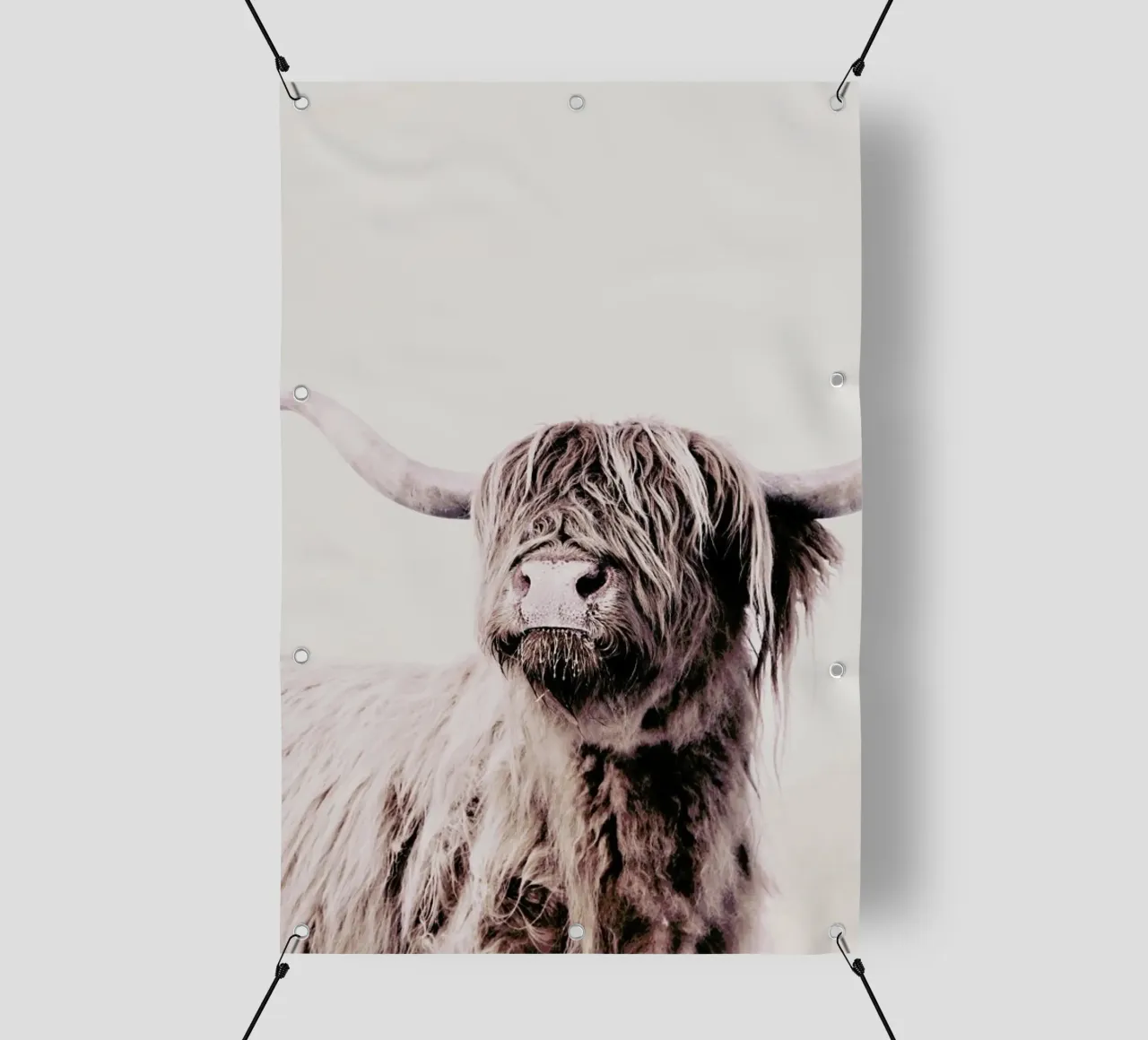 Highland Cattle Frida Crème telo in pvc da Monika Strigel