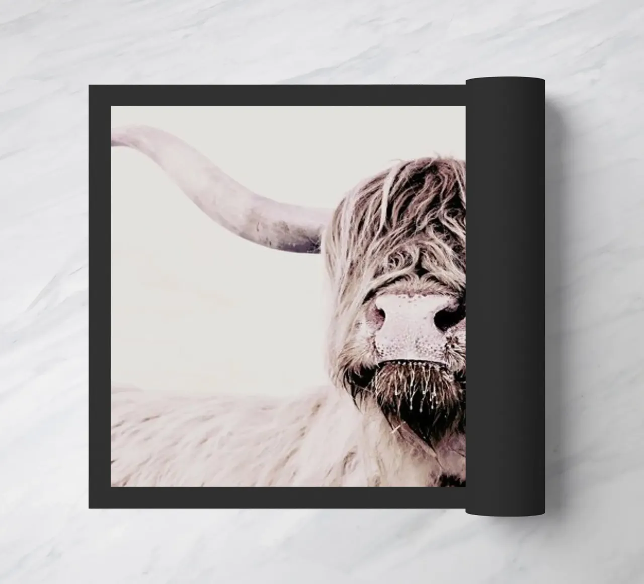 Highland Cattle Frida Crème doormat by Monika Strigel
